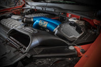 aFe Momentum XP Cold Air Intake System for 2021+ Gen3 Ford Raptor (50-30072DL) blue powdercoated intake with Pro Dry S filter installed