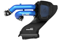 aFe Momentum XP Cold Air Intake System for 2021+ Gen3 Ford Raptor (50-30072RL) blue powdercoated intake with Pro 5R oiled filter