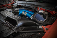 aFe Momentum XP Cold Air Intake System for 2021+ Gen3 Ford Raptor (50-30072RL) blue powdercoated intake with Pro 5R oiled filter installed