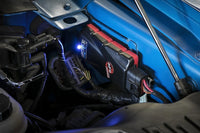 aFe Scorcher Blue Bluetooth Power Module for G8X BMW M3/M4 (77-86326) installed on firewall