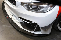 APR Carbon Fiber Front Bumper Canards for BMW F82 M4/ F80 M3 (AB-830402) installed driver side view