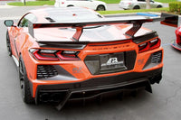 APR Carbon GTC-500 71" or 74" Adjustable Wing for 2020+ Chevrolet Corvette C8 - with spoiler delete (AS-107189/AS-107489) installed