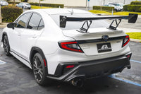APR GTC-200 carbon fiber adjustable wing for the VB 2022+ WRX (AS-105982). Spanning 60.5 inches and a height of 10 inches installed
