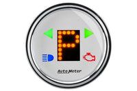 AutoMeter 2-1/16" PRNDL P,R,N,D,L,OD,O,5,4,3,2,1 White/Chrome Gauge (1360)