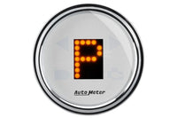 AutoMeter 2-1/16" PRNDL P,R,N,D,L,OD,O,5,4,3,2,1 White/Chrome Gauge (1360) - view 2