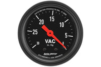 AutoMeter 2-1/16" Vacuum, 0-30 IN HG, Z-Series (2610)