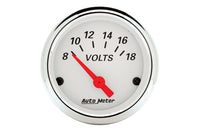 AutoMeter 2-1/16" Voltmeter, 8-18V, Air-Core, Arctic White (1391)
