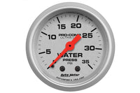 AutoMeter 2-1/16" Water Pressure, 0-35 PSI, Mechanical, Ultra-Lite (4307)