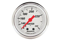 AutoMeter 2-1/16" Water Temperature Gauge 120-240°F 6 Ft Mechanical Arctic White (1332)