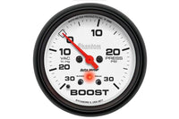 AutoMeter 2-5/8" Boost/Vacuum Gauge w/ Peak & Warn, 30 in HG/30 PSI, Stepper Motor, Phantom (5877)