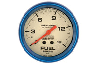 AutoMeter 2-5/8" Fuel Pressure Gauge, 0-15 PSI, Mechanical, Ultra-Nite (4511)