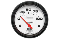 AutoMeter 2-5/8" Oil Pressure Gauge, 0-100 PSI, Air-Core, Phantom (5827)