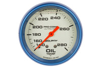 AutoMeter 2-5/8" Oil Temperature Gauge, 140-280°F, 6 FT, Mechanical, Liquid Filled (4241)