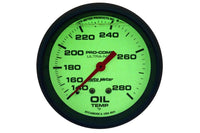 AutoMeter 2-5/8" Oil Temperature Gauge, 140-280°F, 6 FT, Mechanical, Liquid Filled (4241) - view 2