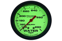 AutoMeter 2-5/8" Ultra Nite Water Temperature Gauge, 140-280°F, Liquid Filled, Mechanical (4235)