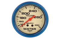 AutoMeter 2-5/8" Water Temperature Gauge, 140-280°F, 4 FT, Mechanical, Ultra-Nite (4535)