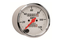 AutoMeter 3-1/8" Speedometer, 0-120 MPH, Mechanical, Arctic White (1396) - view 2