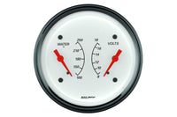 AutoMeter 3-3/8" Dual Gauge, 100-250 °F/8-18V, Arctic White (1330) - view 2