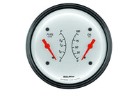 AutoMeter 3-3/8" Dual Gauge, 100 PSI/0-90 Ω, Arctic White (1324) - view 2