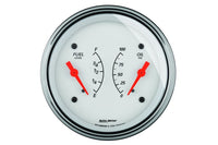 AutoMeter 3-3/8" Dual Gauge, 100 PSI/240-33 Ω, Arctic White (1313)