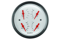 AutoMeter 3-3/8" Quad Gauge, 100 PSI/100-250°F/8-18V/0-90Ω, Arctic White (1314) - view 2