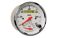 AutoMeter 3-3/8" Tachometer/Speedometer Combo, 8K RPM/120 MPH, Electric, Arctic White (1381) - view 2