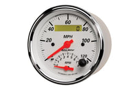 AutoMeter 3-3/8" Tachometer/Speedometer Combo, 8K RPM/120 MPH, Electric, Arctic White (1381) - view 3