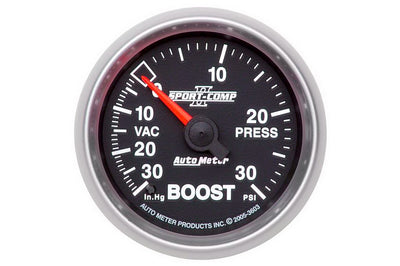 AutoMeter 52mm Sport Comp II Mechanical -30 to 30 PSI Boost/ Vacuum Gauge (3603)