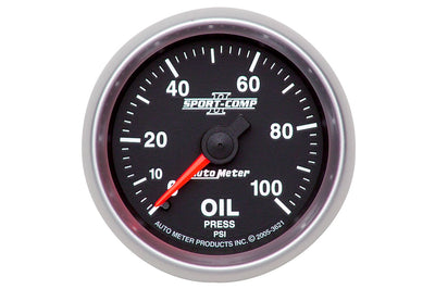AutoMeter 52mm Sport Comp II Mechanical 0-100 PSI Oil Pressure Gauge (3621)