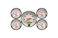 AutoMeter 5 Pc. Gauge Kit, 3-1/8" & 2-1/16", Electric Speedometer, KM/H, Arctic White (1302-M)