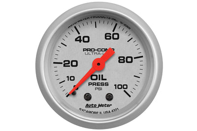 AutoMeter 52mm Ultra-Lite Mechanical 0-100 PSI Oil Pressure Gauge (4321)