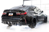 AWE Track Edition Catback Exhaust for BMW G8X M3/M4 (AWE3020-42482/AWE3020-43482) silver chrome tips installed