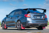 Borla S-Type Cat Back Exhaust for 2015-2021 VA Subaru WRX (140595CB) with black chrome tips installed on STi