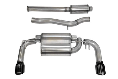 Corsa Cat-Back Exhaust with Black Sport Dual Tips for Mitsubishi Evo X (14858BLK)