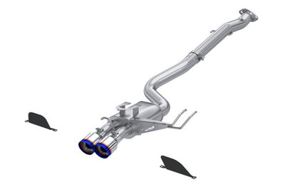 MBRP Cat-Back Exhaust Dual Center Exit for 2023+ Toyota GR Corolla (S43033BE) Burnt blue exhaust tip ends 