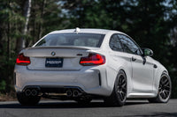 MBRP Resonator-Back Quad Exit Exhaust for F87 BMW M2 Competition (S45023CF) installed