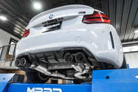 MBRP Resonator-Back Quad Exit Exhaust for F87 BMW M2 Competition (S45023CF) installed