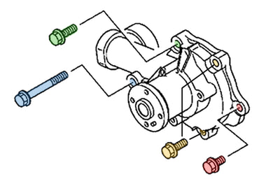 Mitsubishi OEM Water Pump Bolts for 2G DSM