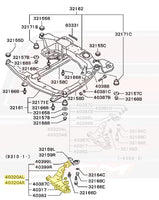 Mitsubishi OEM 1994-1999 3000GT Front Lower Control Arm Diagram
