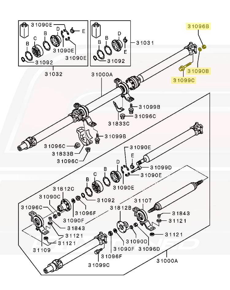 Evo 10 Rear Diff Mitsubishi OEM Evo X Driveshaft to Rear Diff Bolt Kit