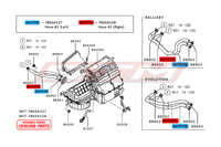 7805A127 7805A128 Mitsubishi Heater Hose Kits - Evo X