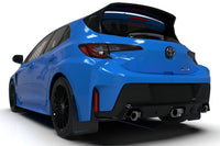 Rally Armor Mud Flaps for 2023+ Toyota GR Corolla (MF89-UR-BLK-NB) black with light blue logo installed