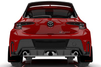 Rally Armor Mud Flaps for 2023+ Toyota GR Corolla (MF89-UR-BLK-RD) black with red logo installed