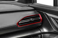 Rexpeed 4 Piece Dry Carbon AC Vent Trim Covers for 2022+ Subaru WRX (G157R) red carbon fiber AC vent cover installed