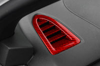 Rexpeed Dry Carbon Defroster Vent Covers for VB 2022+ Subaru WRX (G156R) in red carbon fiber installed on WRX