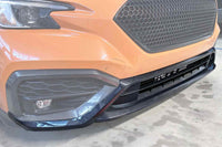 Rexpeed Dry Carbon Front Bumper Cover for VB 2022+ Subaru WRX (G103) carbon fiber trim highlighted along bottom of WRX front bumper