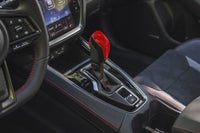 Interior of automatic 2022+ VB Subaru WRX illustrating where Rexpeed carbon shifter covers will mount