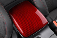 Rexpeed OEM Style Dry Carbon Armrest Cover for VB 2022+ Subaru WRX (G162R) red carbon fiber armrest installed