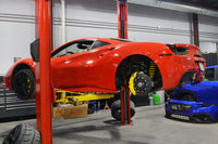 STM Adjustable Rear Upper Control Arms for Ferrari 488 Installed