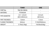 Tomei Expreme Titanium Midpipe for 2015-2021 WRX (TB6100-SB04A) specs